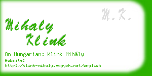 mihaly klink business card